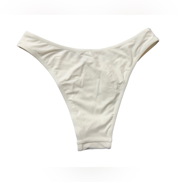 BELLECARRIE white cheeky high cut side low rise front bikini swim bottoms NWT - Picture 2 of 3